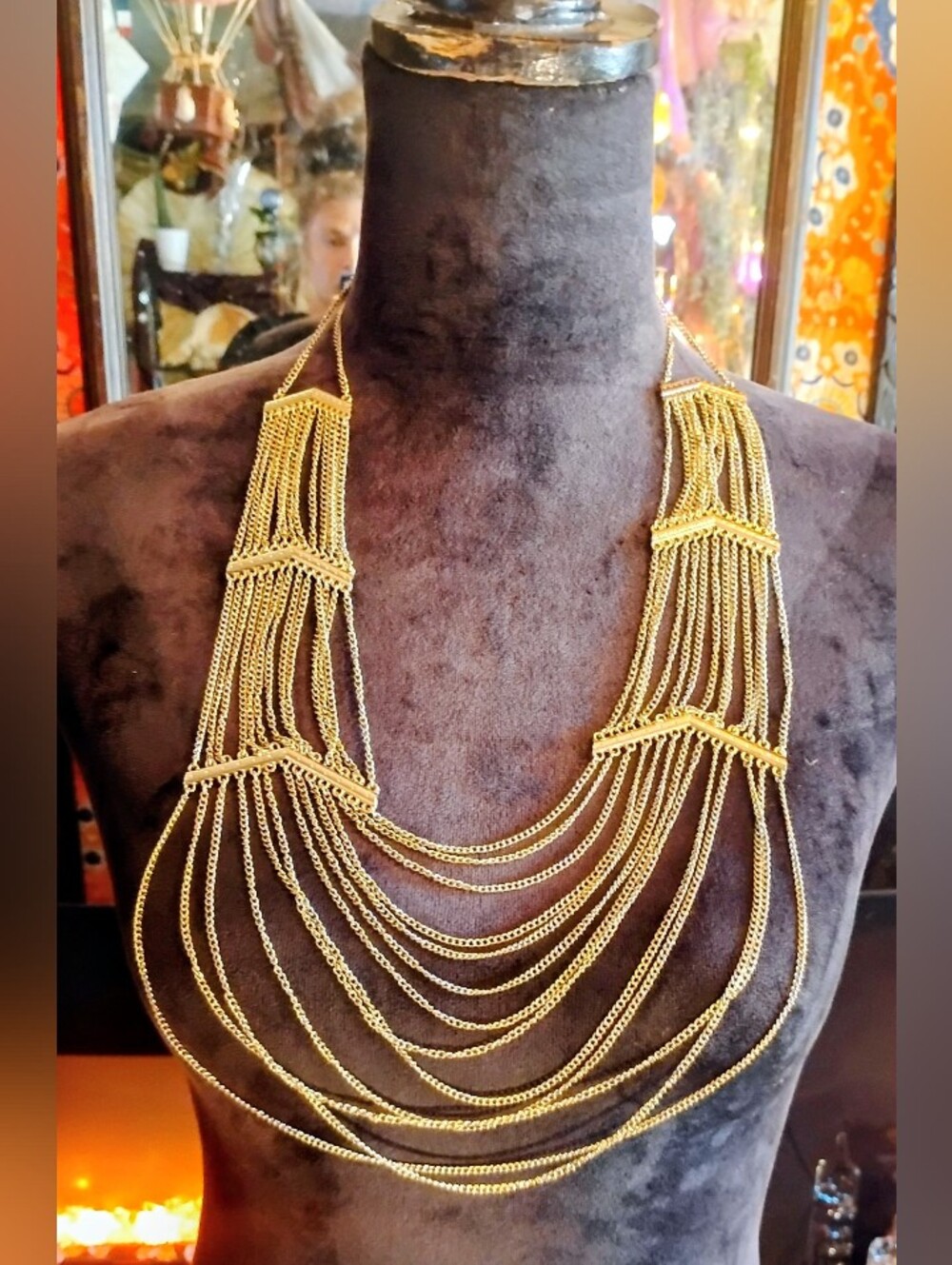 OSNT Bohemia Gold Multi-Strand Draped Necklace - Elegant Layered Women’s Jewelry